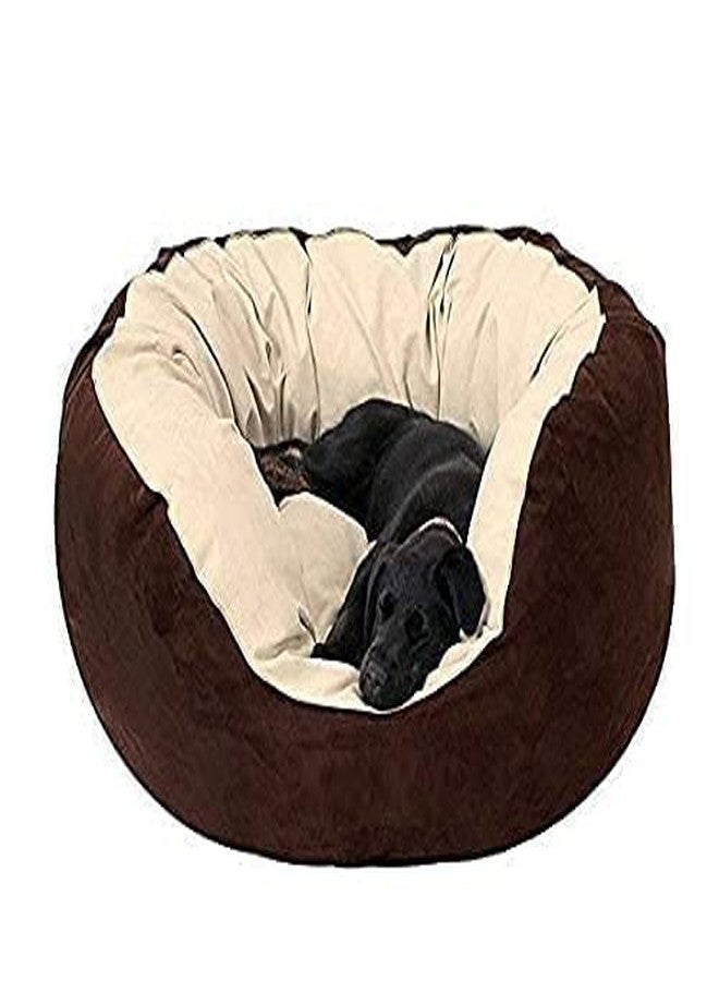 gorgeous Super Soft Reversable Dual (Dog and Cat Bed)-Small (Cream,Brown, XL) - Image 1